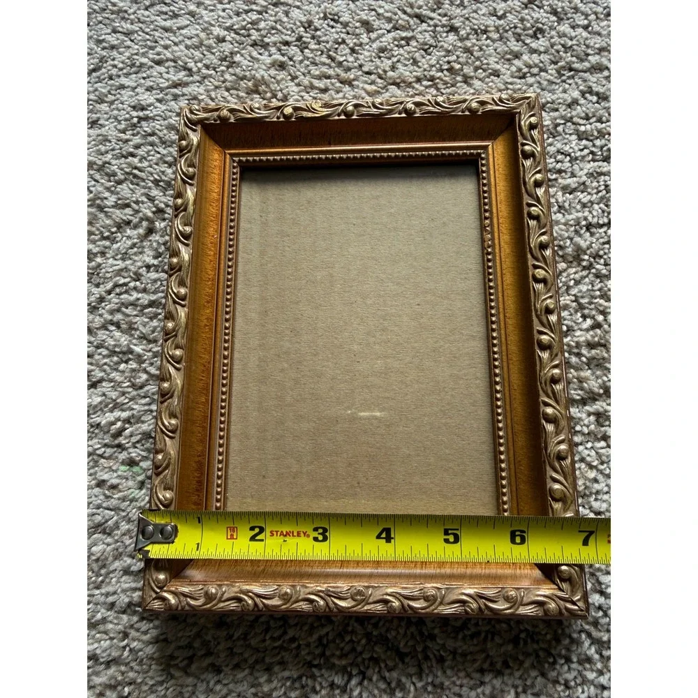 Vintage Gold Ornate Picture Frame 5x7 Scroll baroque Tabletop Wall Decor
